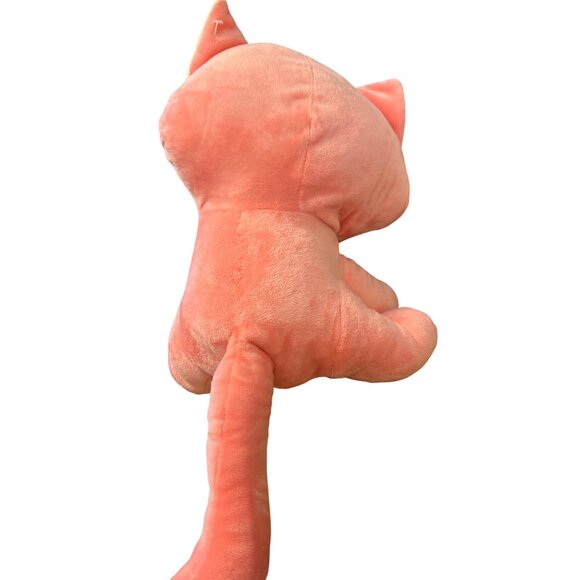 Dan Dee Pink Cat Kitten Plush Toy Embroidered Heart Paw Sewn Eyes Sitting 11" - Picture 4 of 5